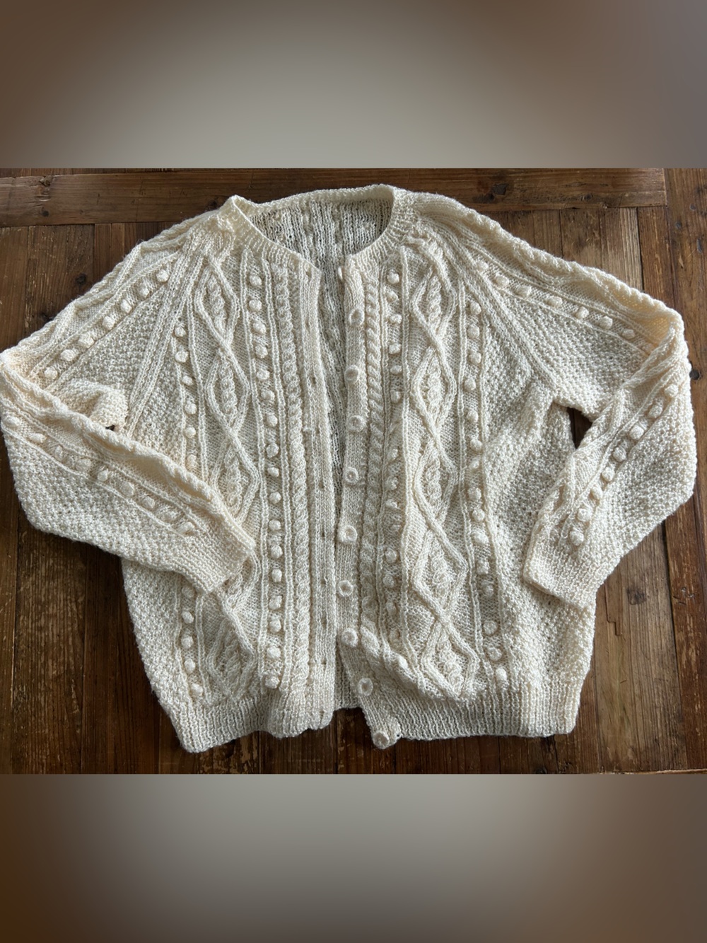 Handmade Cream Cable Knit Cardigan